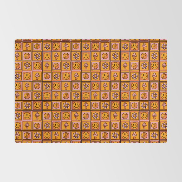 Vintage Granny Square Print Rug Gallery Image 2