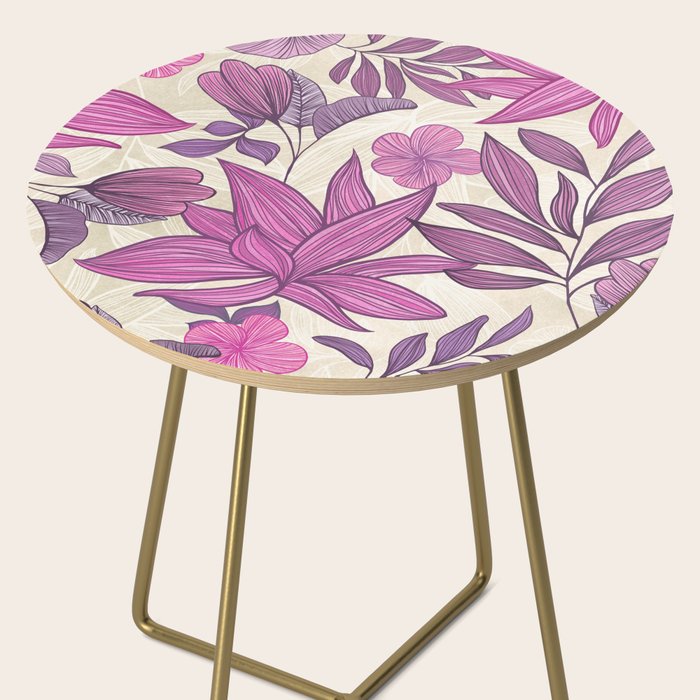Deep Autumn Forest Floral in Magenta Side Table Gallery Image 2