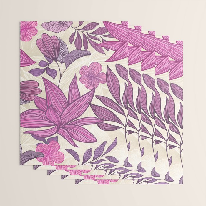 Deep Autumn Forest Floral in Magenta Wrapping Paper Gallery Image 3