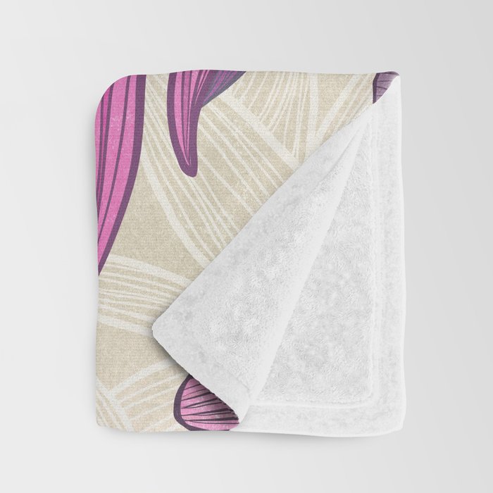 Deep Autumn Forest Floral in Magenta Throw Blanket Gallery Image 3