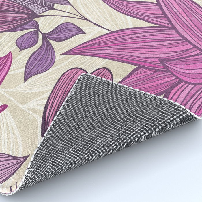 Deep Autumn Forest Floral in Magenta Rug Gallery Image 4