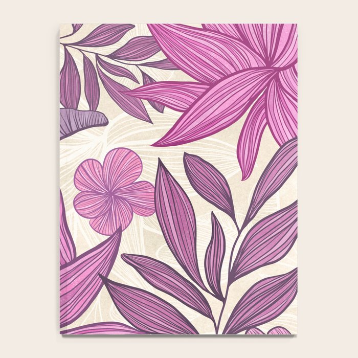 Deep Autumn Forest Floral in Magenta Notebook Gallery Image 4