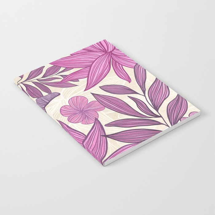 Deep Autumn Forest Floral in Magenta Notebook Gallery Image 1