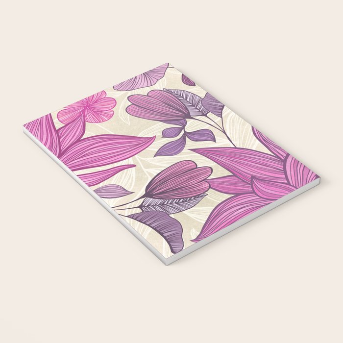 Deep Autumn Forest Floral in Magenta Notebook Gallery Image 3