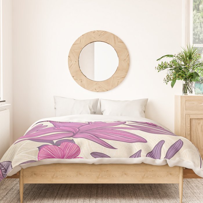 Deep Autumn Forest Floral in Magenta Duvet Cover Gallery Image 3