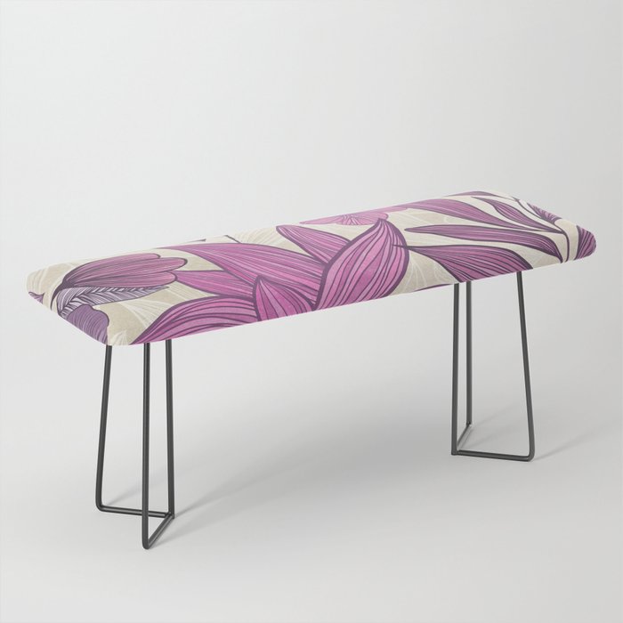 Deep Autumn Forest Floral in Magenta Bench Gallery Image 1