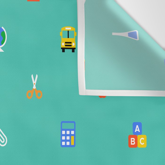 Colorful back to school sticker icon pattern Wall Tapestry Gallery Image 3