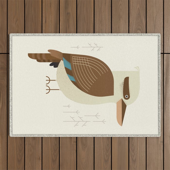Laughing Kookaburra, Bird of Australia Outdoor Rug Gallery Image 1