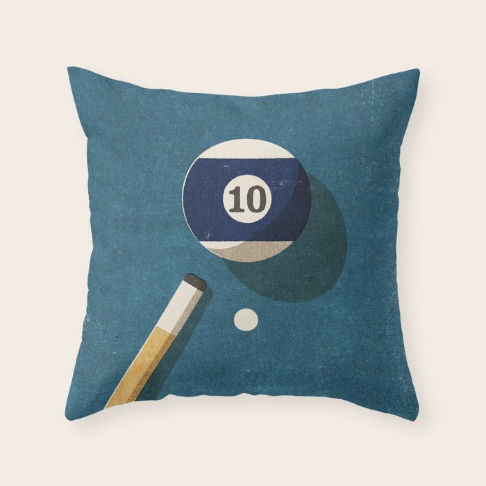 BILLIARDS / Ball 10 Throw Pillow Gallery Image 6