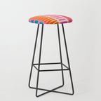 Colorful Block Stripe Bold Pattern Pink Green Orange Blue Stool Gallery Image 1