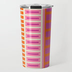 Colorful Block Stripe Bold Pattern Pink Green Orange Blue Travel Mug Gallery Image 1