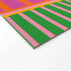 Colorful Block Stripe Bold Pattern Pink Green Orange Blue Welcome Mat Gallery Image 2