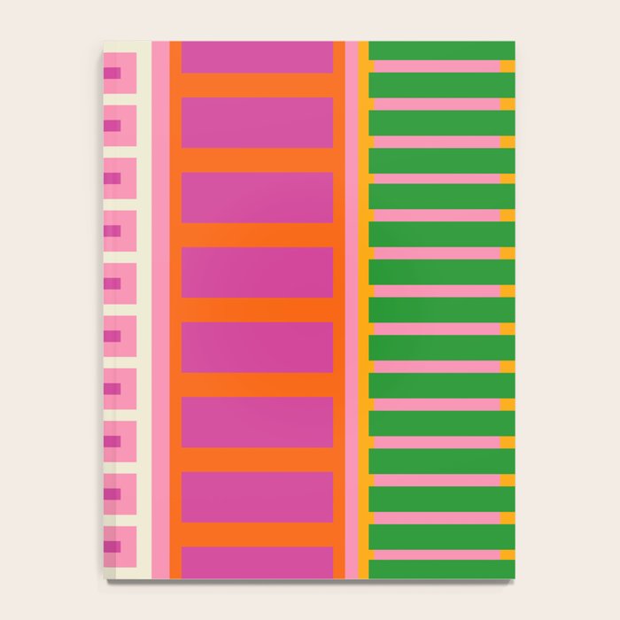 Colorful Block Stripe Bold Pattern Pink Green Orange Blue Notebook Gallery Image 4