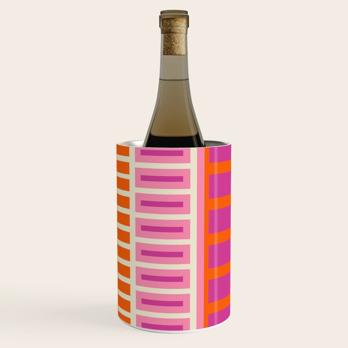 Colorful Block Stripe Bold Pattern Pink Green Orange Blue Wine Chiller Gallery Image 1