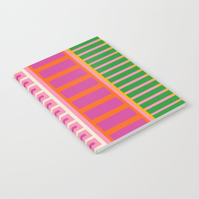 Colorful Block Stripe Bold Pattern Pink Green Orange Blue Notebook Gallery Image 2