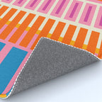Colorful Block Stripe Bold Pattern Pink Green Orange Blue Rug Gallery Image 4