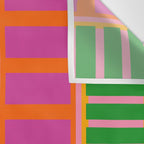 Colorful Block Stripe Bold Pattern Pink Green Orange Blue Wall Tapestry Gallery Image 3