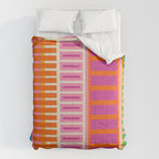 Colorful Block Stripe Bold Pattern Pink Green Orange Blue Comforter Gallery Image 6