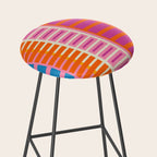 Colorful Block Stripe Bold Pattern Pink Green Orange Blue Stool Gallery Image 2