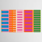 Colorful Block Stripe Bold Pattern Pink Green Orange Blue Tablecloth Gallery Image 2