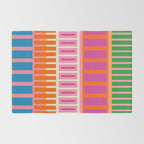 Colorful Block Stripe Bold Pattern Pink Green Orange Blue Rug Gallery Image 2