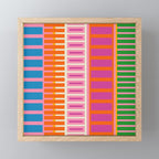 Colorful Block Stripe Bold Pattern Pink Green Orange Blue Mini Art Print Gallery Image 1