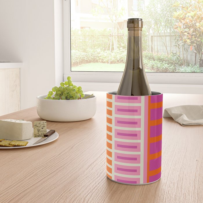 Colorful Block Stripe Bold Pattern Pink Green Orange Blue Wine Chiller Gallery Image 4