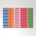 Colorful Block Stripe Bold Pattern Pink Green Orange Blue Welcome Mat Gallery Image 1