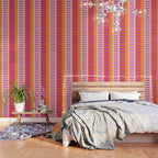 Colorful Block Stripe Bold Pattern Pink Green Orange Blue Wallpaper Gallery Image 3