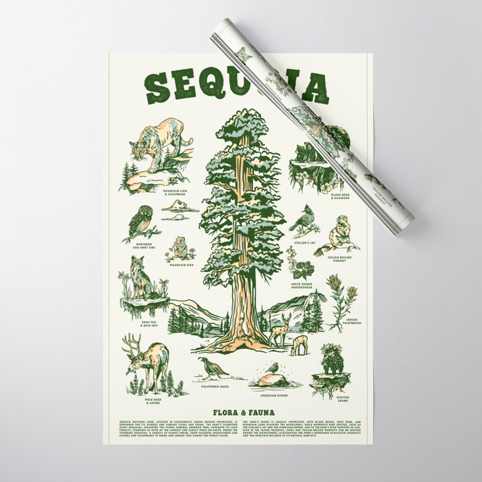 Sequoia National Park California Adventure Travel Art Print Wrapping Paper Gallery Image 1