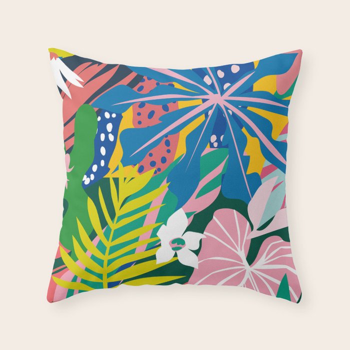 Verde Tropico Throw Pillow Gallery Image 1