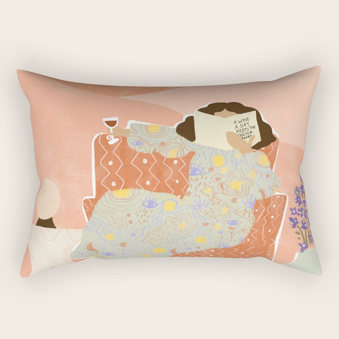 A Wine a Day Rectangular Pillow Gallery Image 2
