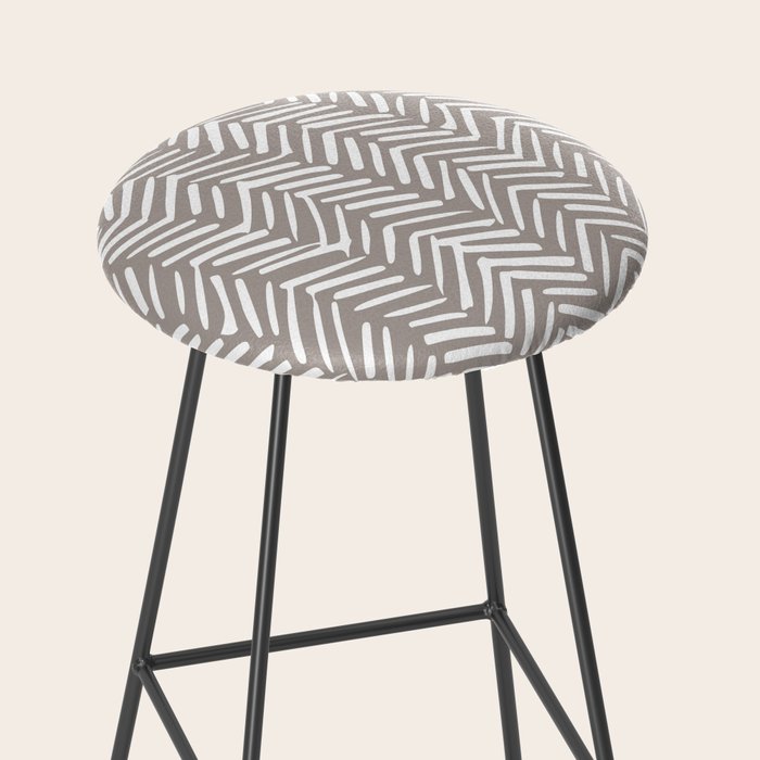 Abstract Herringbone Pattern, Rustic, Light Brown Stool Gallery Image 2