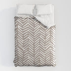Abstract Herringbone Pattern, Rustic, Light Brown Duvet Cover Gallery Image 6