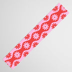 Retro Wavy Stripes with Flowers in Pink & Red Table Runner Gallery Image 3