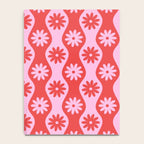 Retro Wavy Stripes with Flowers in Pink & Red Notebook Gallery Image 4