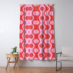 Retro Wavy Stripes with Flowers in Pink & Red Window Curtain Gallery Image 5