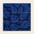 Cool Blue Melted Happiness Wood Wall Art Gallery Image 1