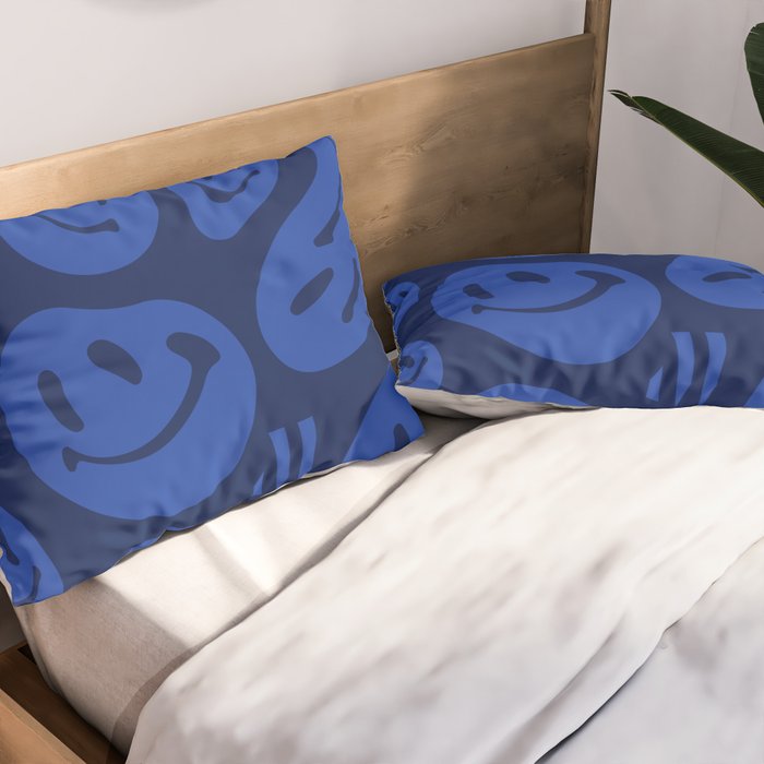 Cool Blue Melted Happiness Pillow Sham Gallery Image 2