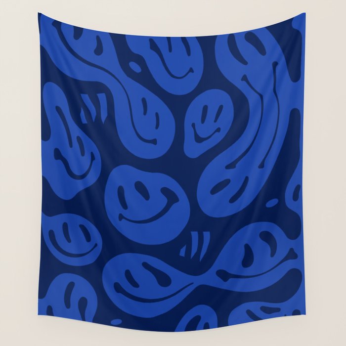 Cool Blue Melted Happiness Wall Tapestry Gallery Image 4