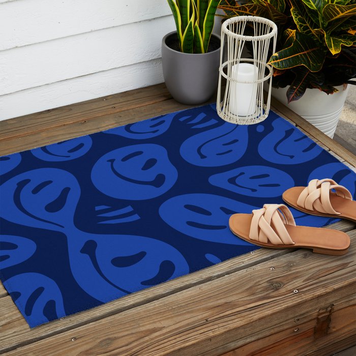 Cool Blue Melted Happiness Outdoor Rug Gallery Image 2