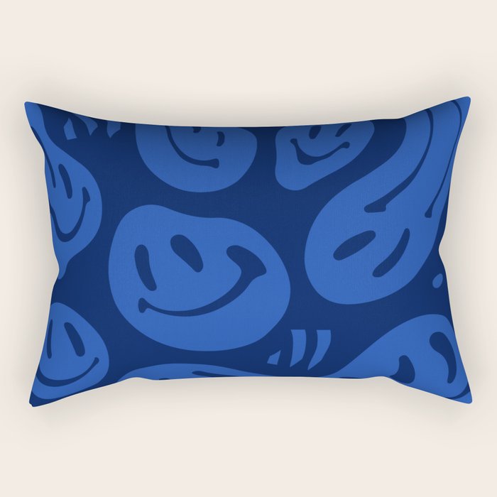 Cool Blue Melted Happiness Rectangular Pillow Gallery Image 2
