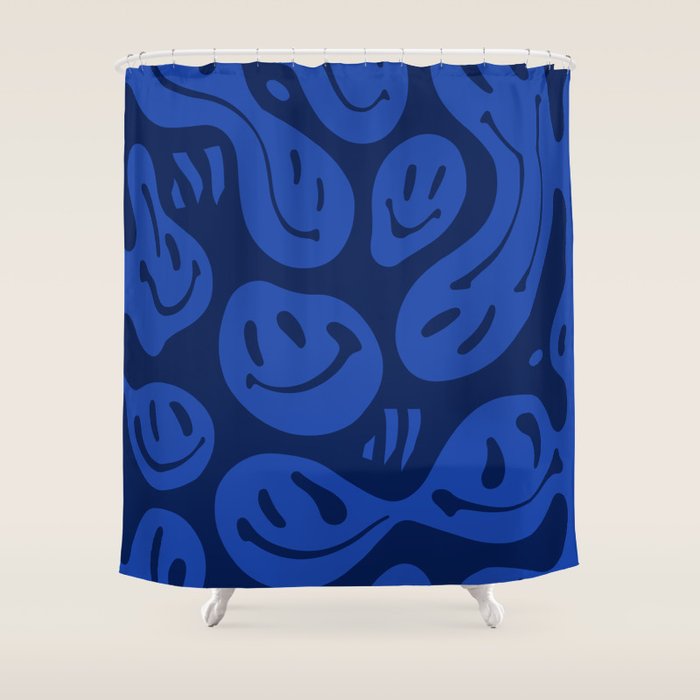 Cool Blue Melted Happiness Shower Curtain Gallery Image 1