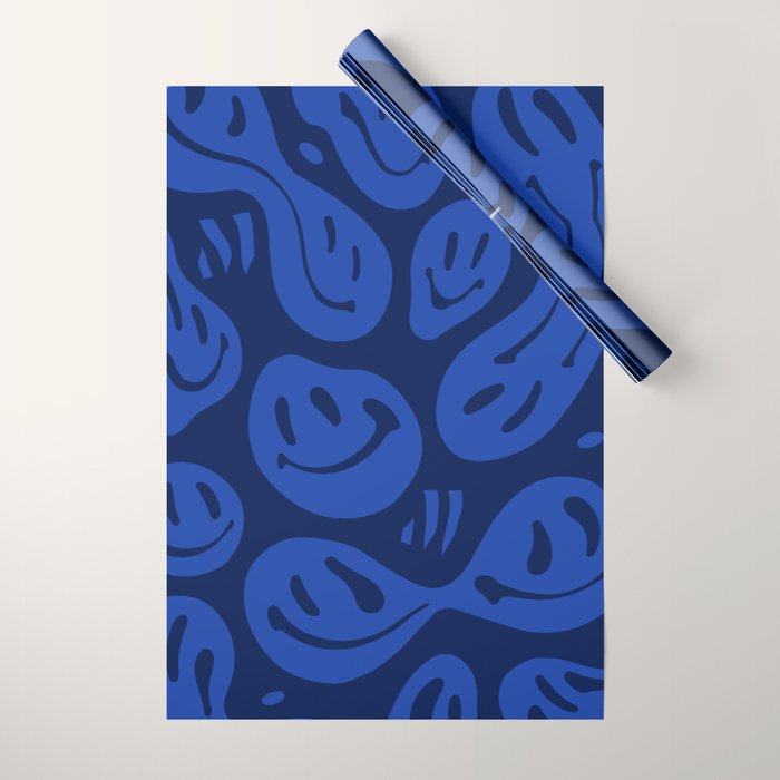 Cool Blue Melted Happiness Wrapping Paper Gallery Image 1