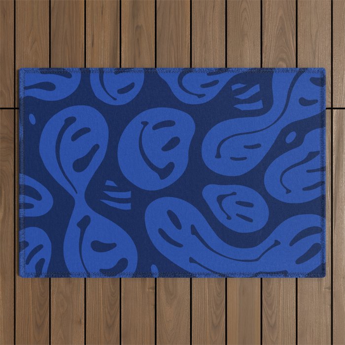 Cool Blue Melted Happiness Outdoor Rug Gallery Image 1