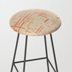 Mid-Century Modern Kinetikos Pattern in Soft Muted Orange Tones Stool Gallery Image 2