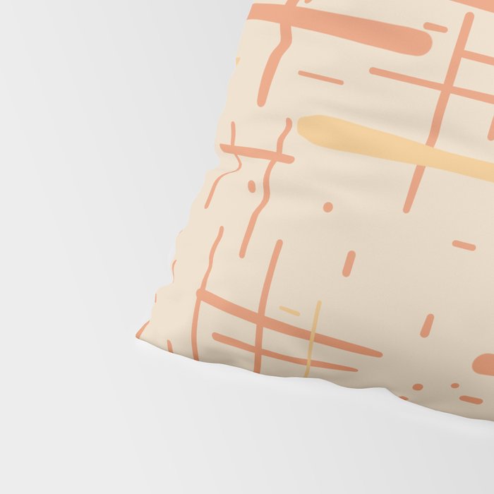 Mid-Century Modern Kinetikos Pattern in Soft Muted Orange Tones Pillow Sham Gallery Image 4