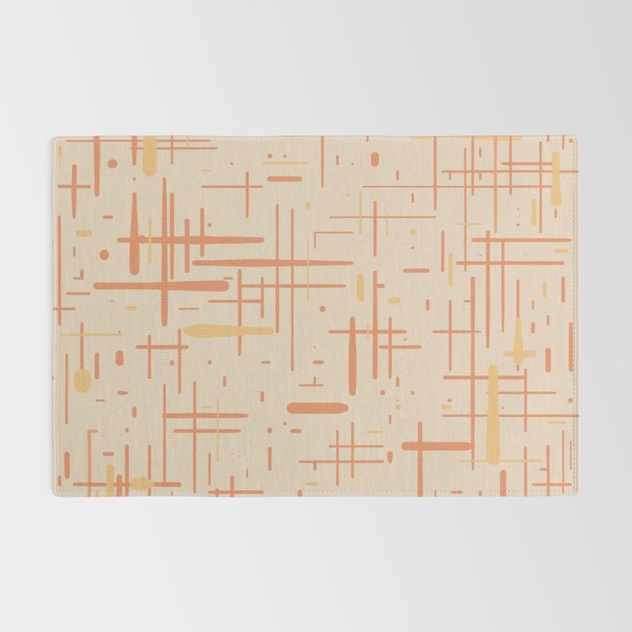 Mid-Century Modern Kinetikos Pattern in Soft Muted Orange Tones Rug Gallery Image 2