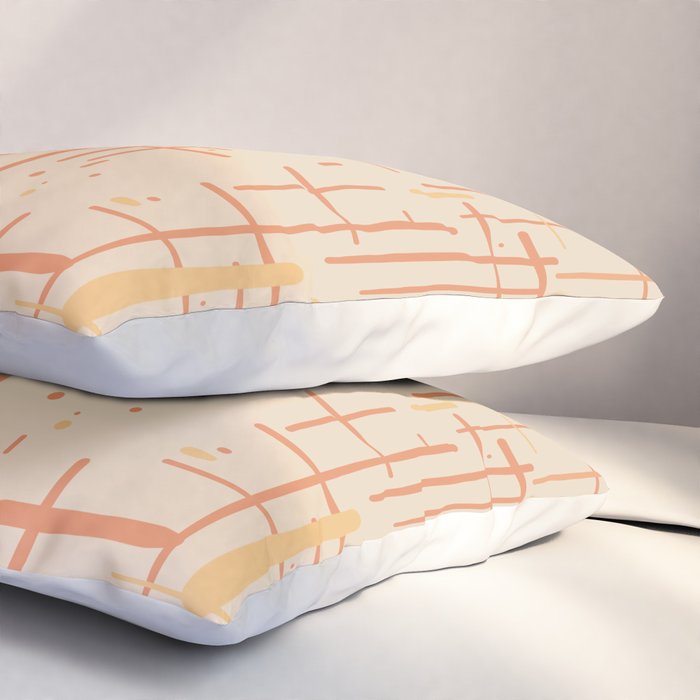 Mid-Century Modern Kinetikos Pattern in Soft Muted Orange Tones Pillow Sham Gallery Image 3