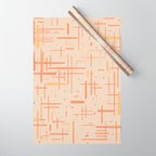 Mid-Century Modern Kinetikos Pattern in Soft Muted Orange Tones Wrapping Paper Gallery Image 1